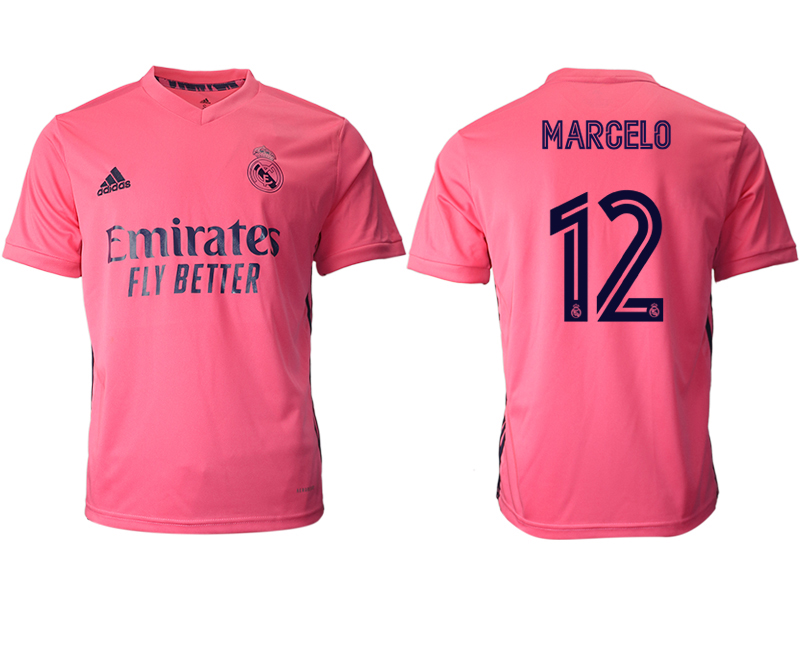 Men 2020-2021 club Real Madrid away aaa version #12 pink Soccer Jerseys->real madrid jersey->Soccer Club Jersey